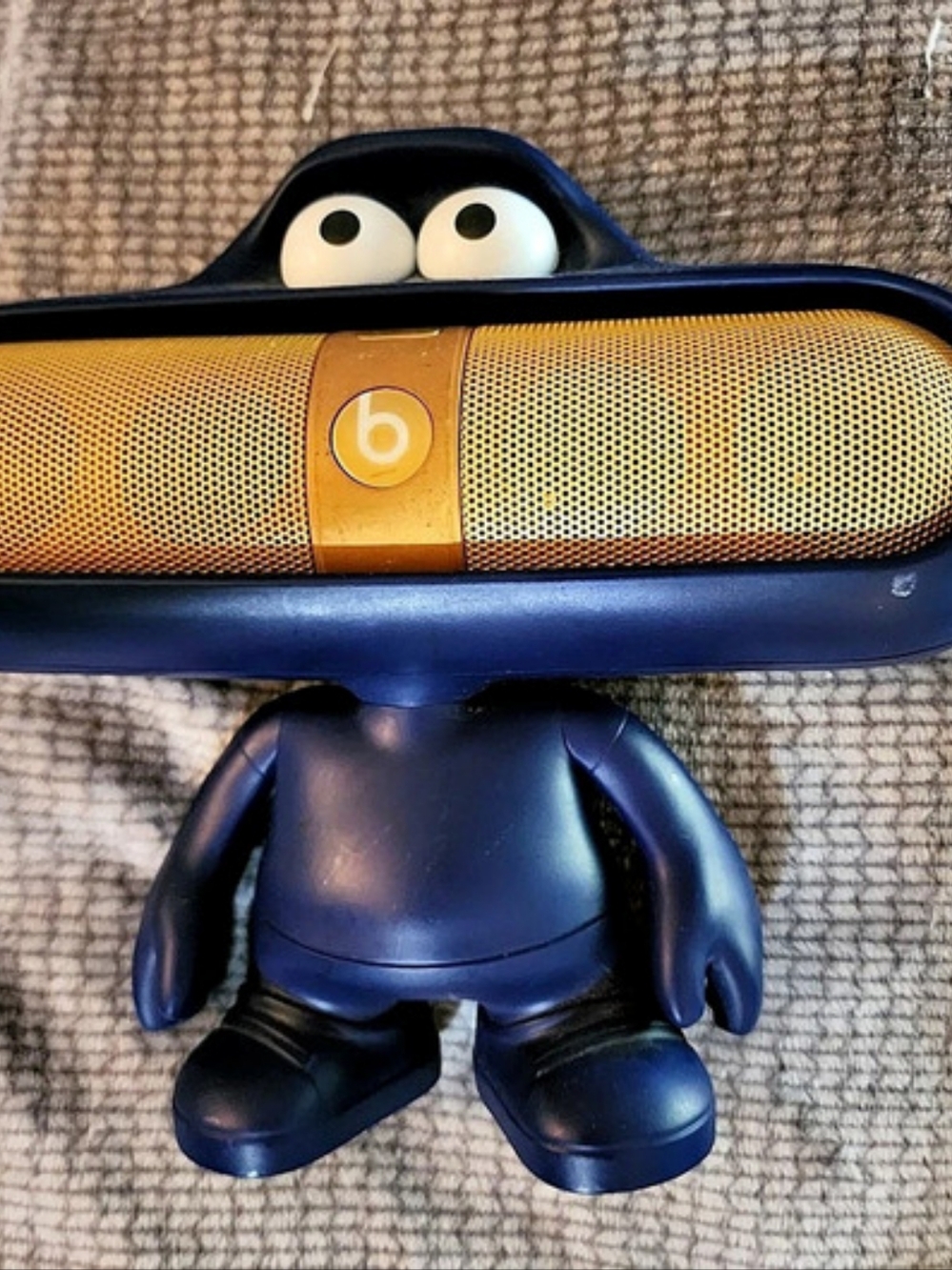 Blue Beats Pill Dude Character Speaker Stand With RARE-colored gold Pill